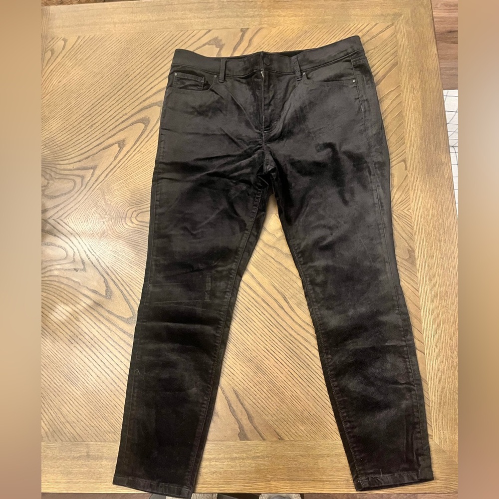 Ann Taylor Black Velvet Skinny Jeans